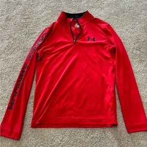 Red,Under Armour Heat gear half zip